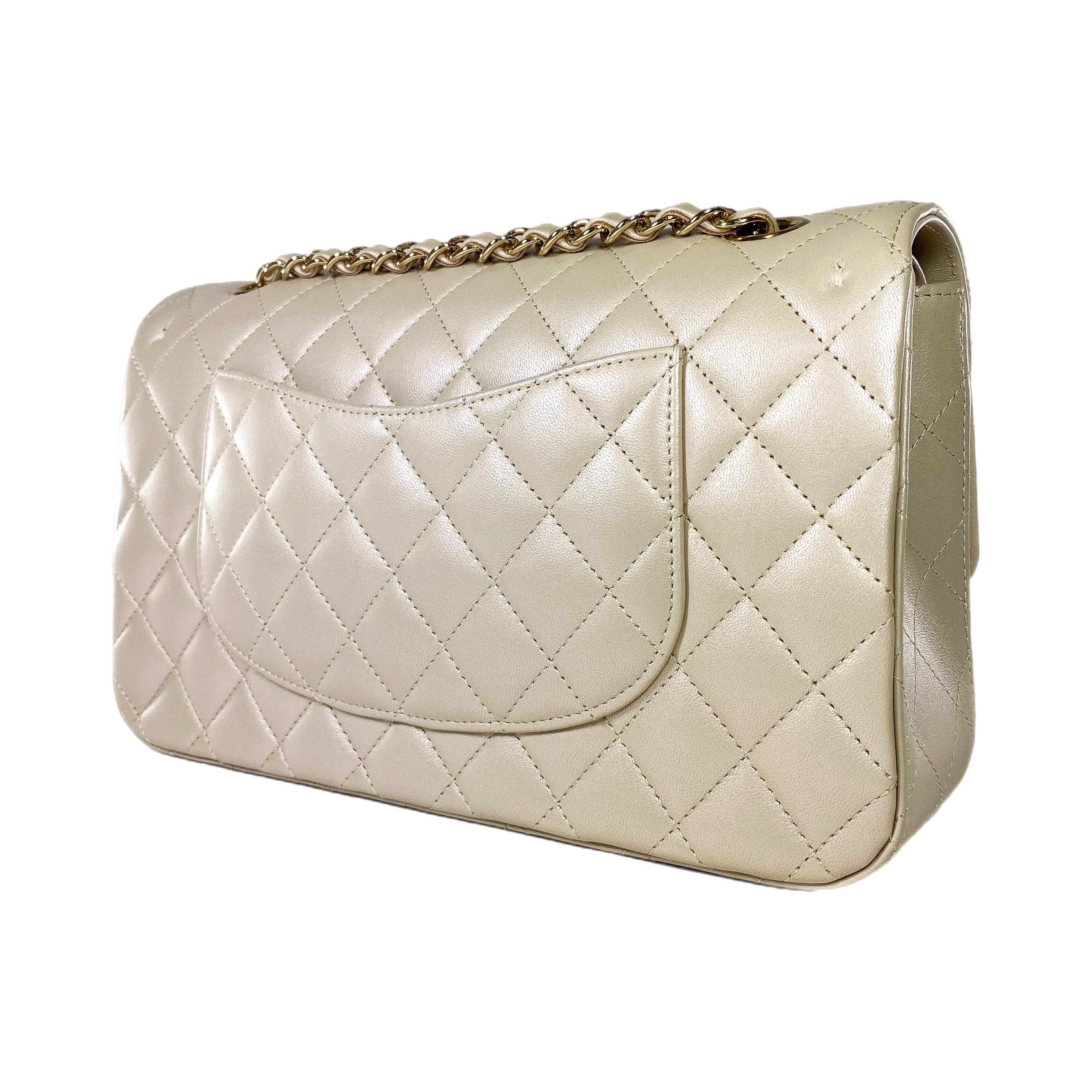 Chanel Iridescent Taupe Medium Double Flap Bag