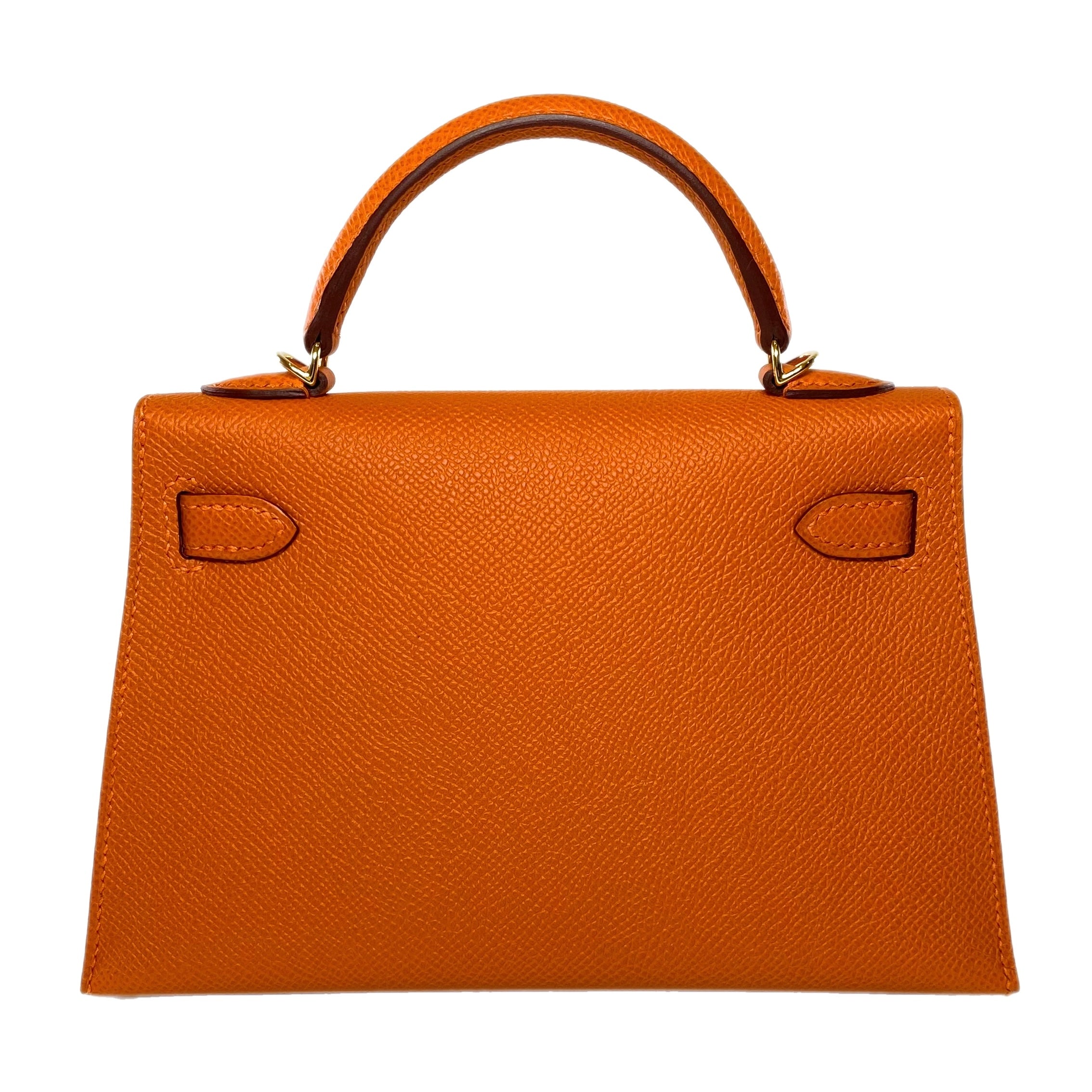 Hermes Mini Kelly 20 Orange Epsom Gold Hardware