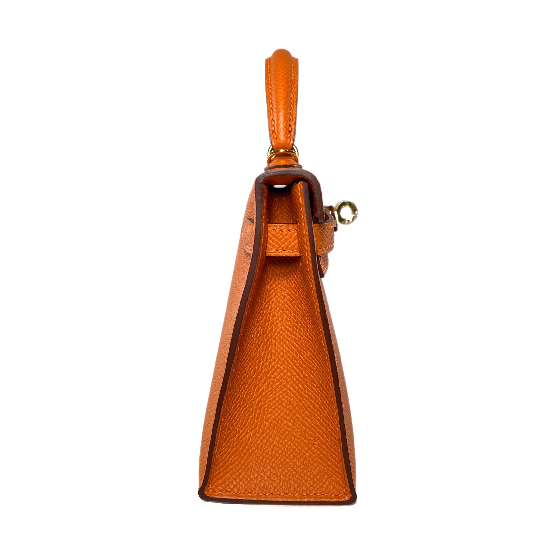 Hermes Mini Kelly 20 Orange Epsom Gold Hardware