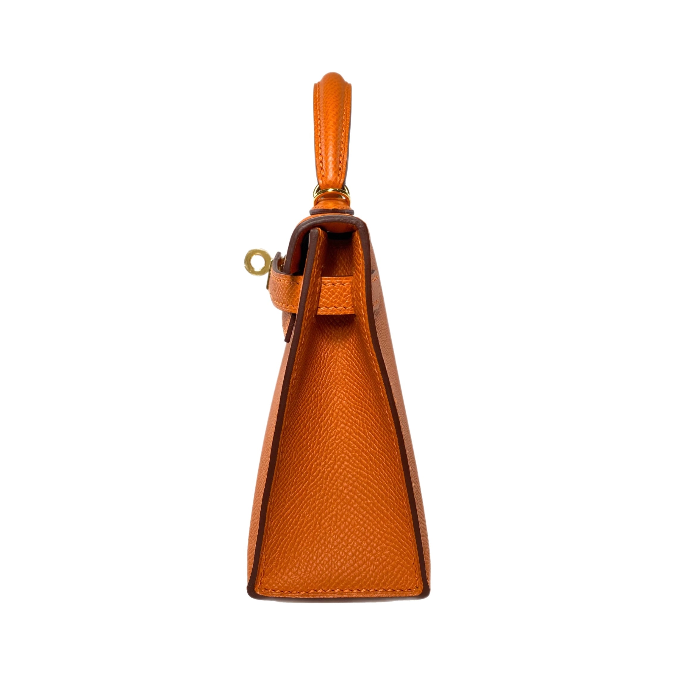 Hermes Mini Kelly 20 Orange Epsom Gold Hardware