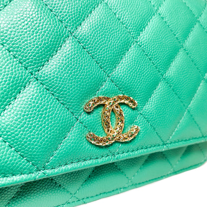 Chanel Green Caviar Wallet on Chain