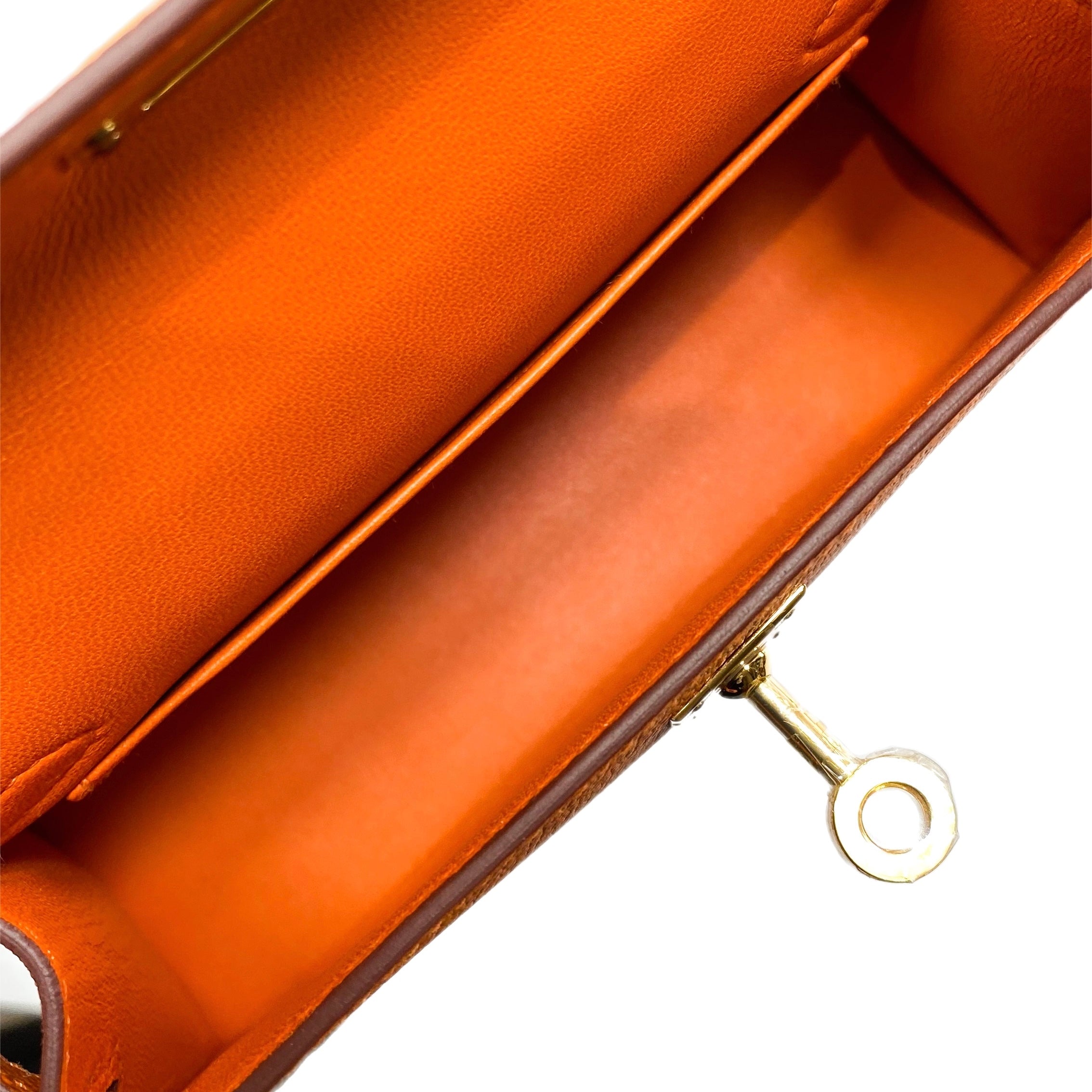 Hermes Mini Kelly 20 Orange Epsom Gold Hardware