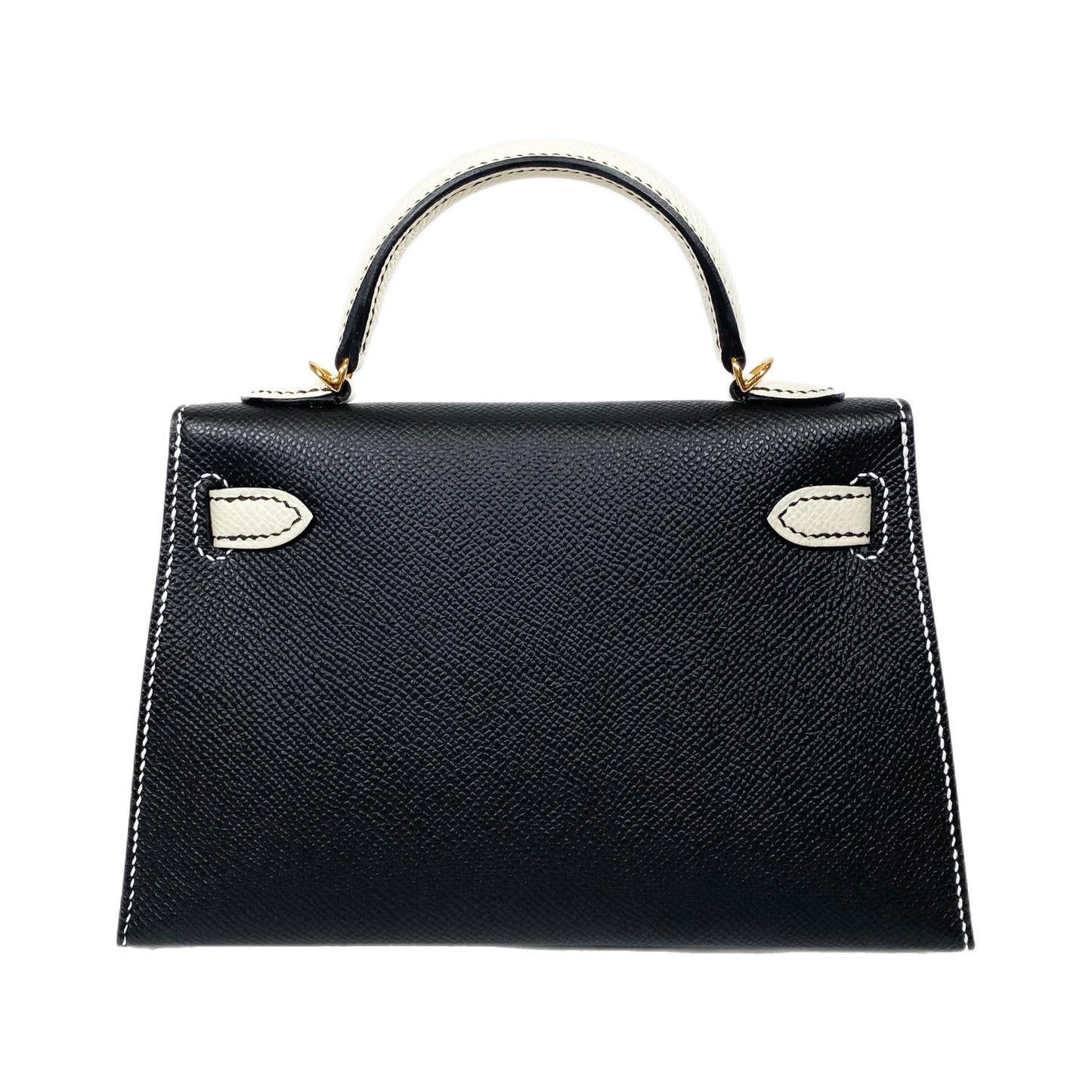 Hermes Special Order Mini Kelly 20 Noir and Craie Epsom Gold Hardware