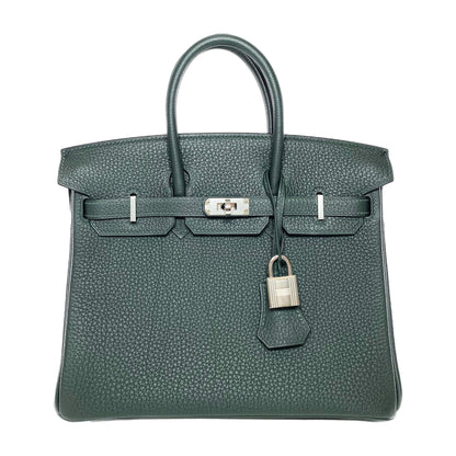 Hermes Birkin 25 Vert Fonce Togo Palladium Hardware