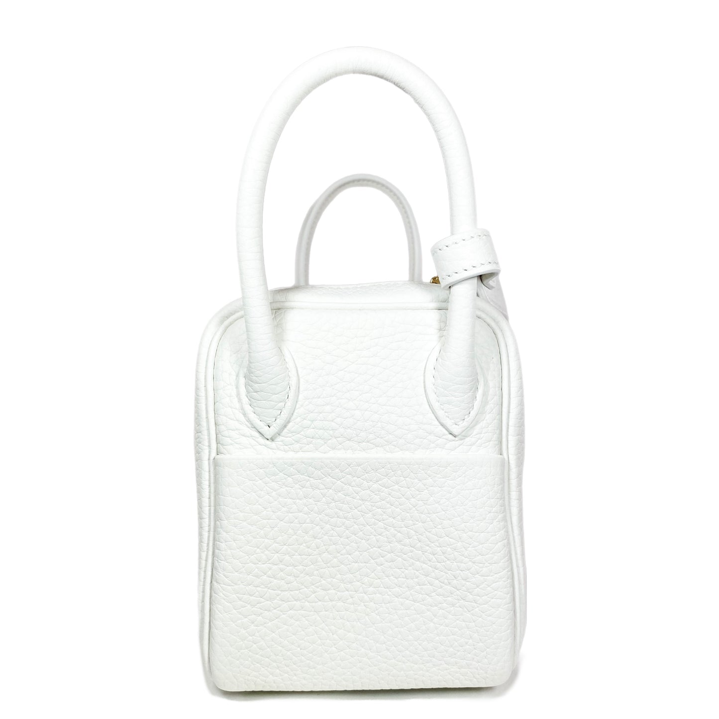 Hermes Mini Lindy White Clemence Gold Hardware