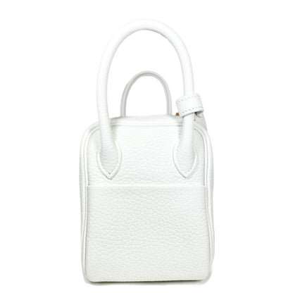 Hermes Mini Lindy White Clemence Gold Hardware