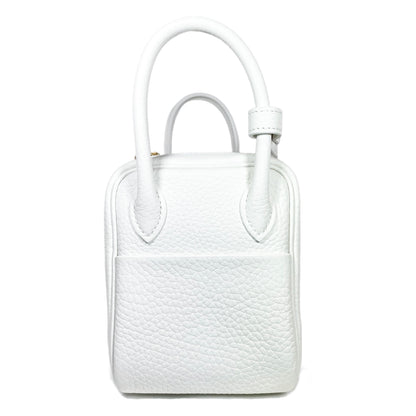Hermes Mini Lindy White Clemence Gold Hardware