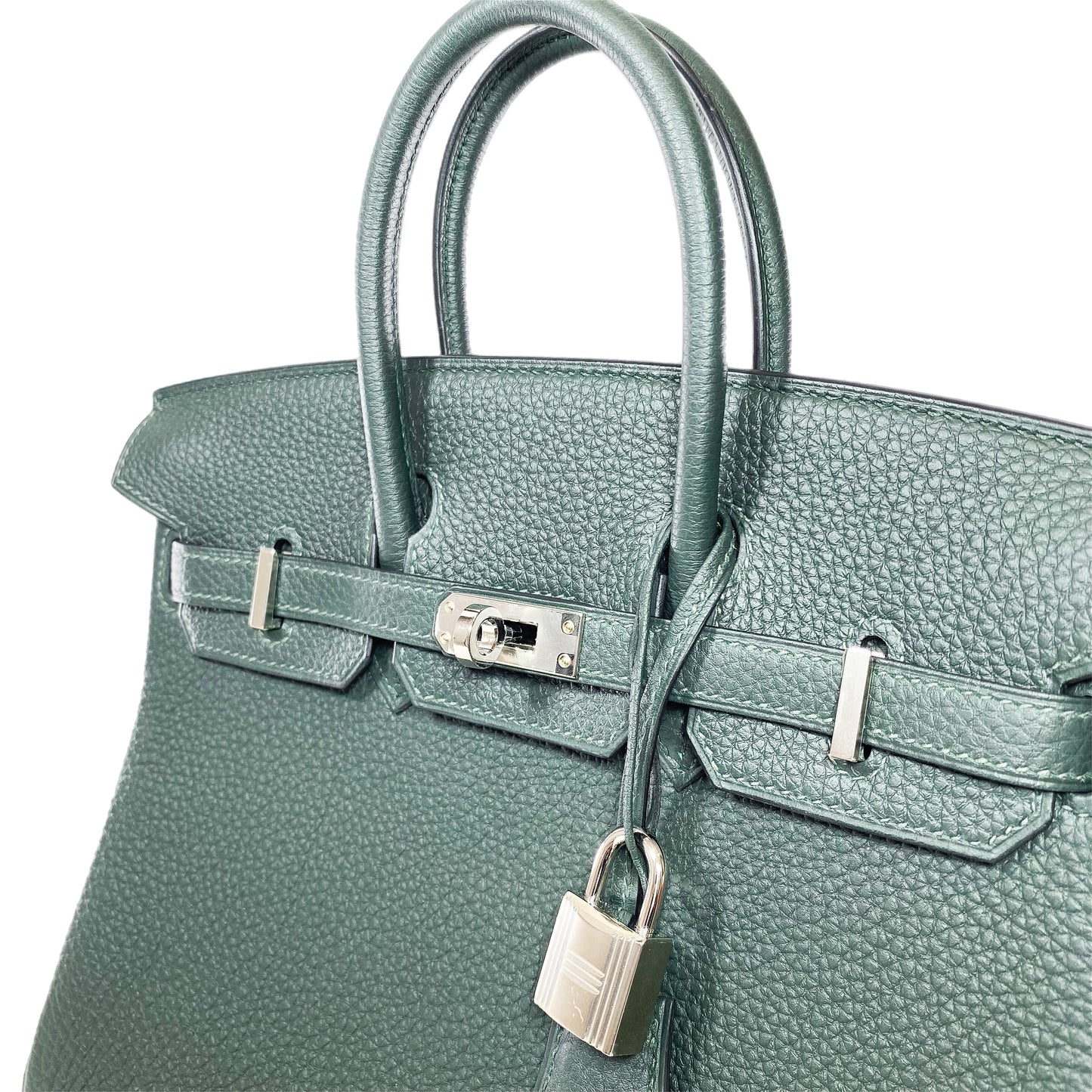 Hermes Birkin 25 Vert Fonce Togo Palladium Hardware