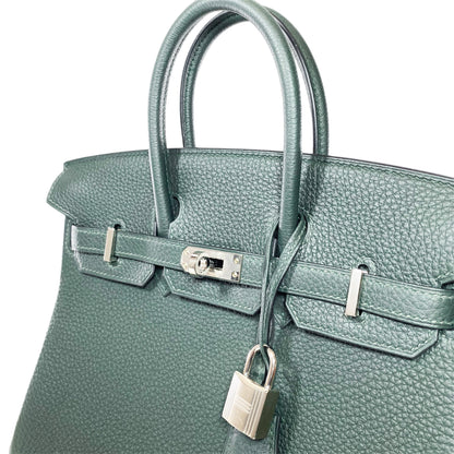 Hermes Birkin 25 Vert Fonce Togo Palladium Hardware