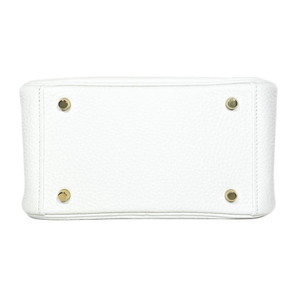Hermes Mini Lindy White Clemence Gold Hardware