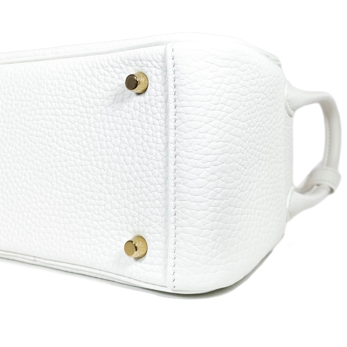 Hermes Mini Lindy White Clemence Gold Hardware