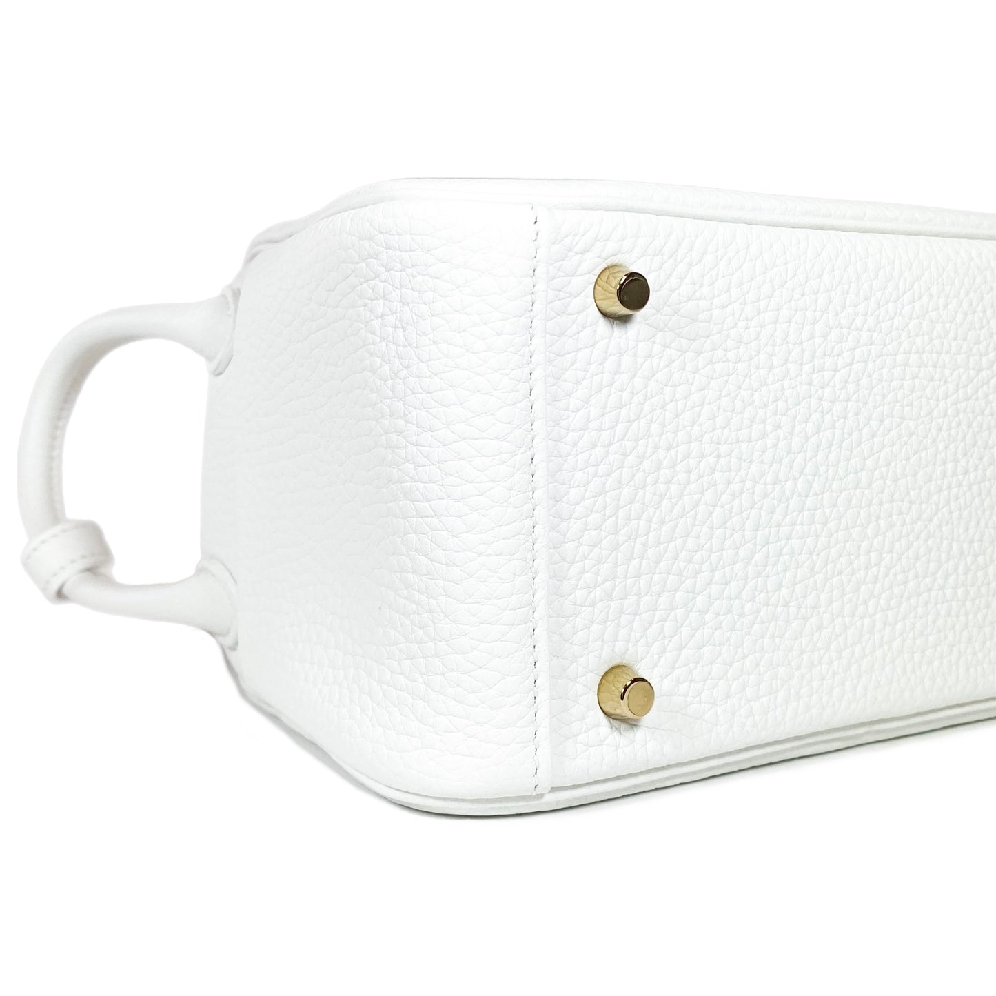 Hermes Mini Lindy White Clemence Gold Hardware