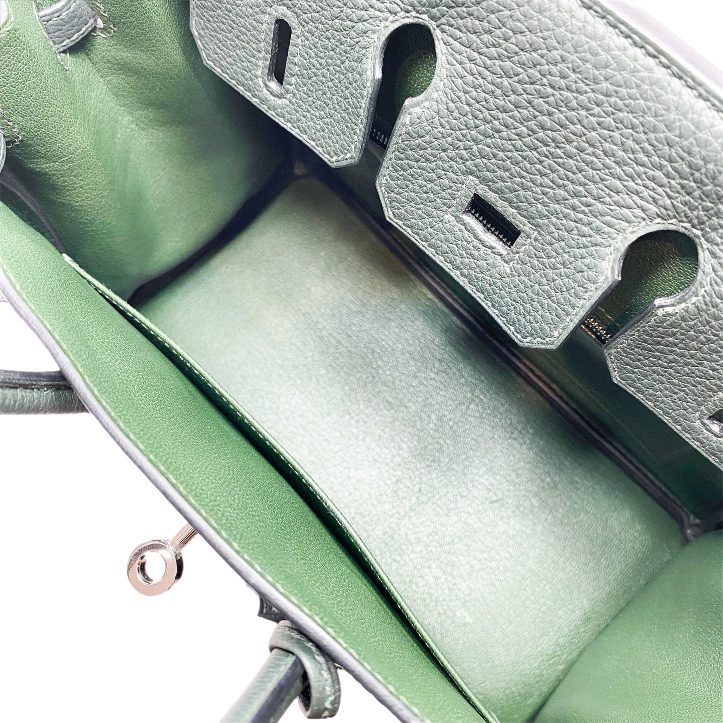 Hermes Birkin 25 Vert Fonce Togo Palladium Hardware
