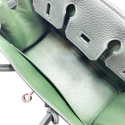 Hermes Birkin 25 Vert Fonce Togo Palladium Hardware