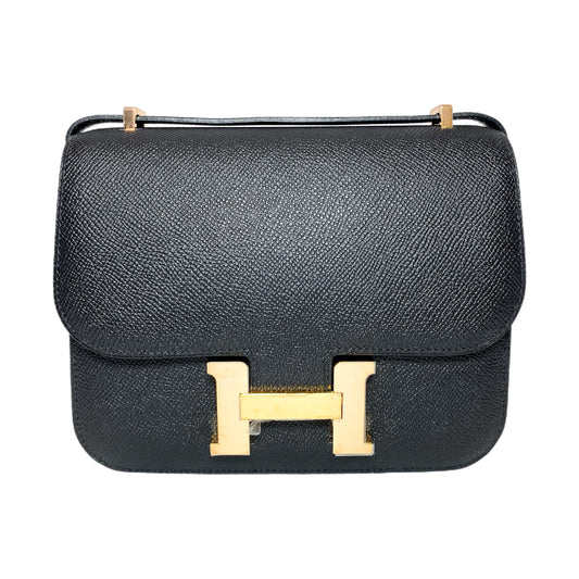 Hermes Constance 18 Black Epsom Rose Gold Hardware