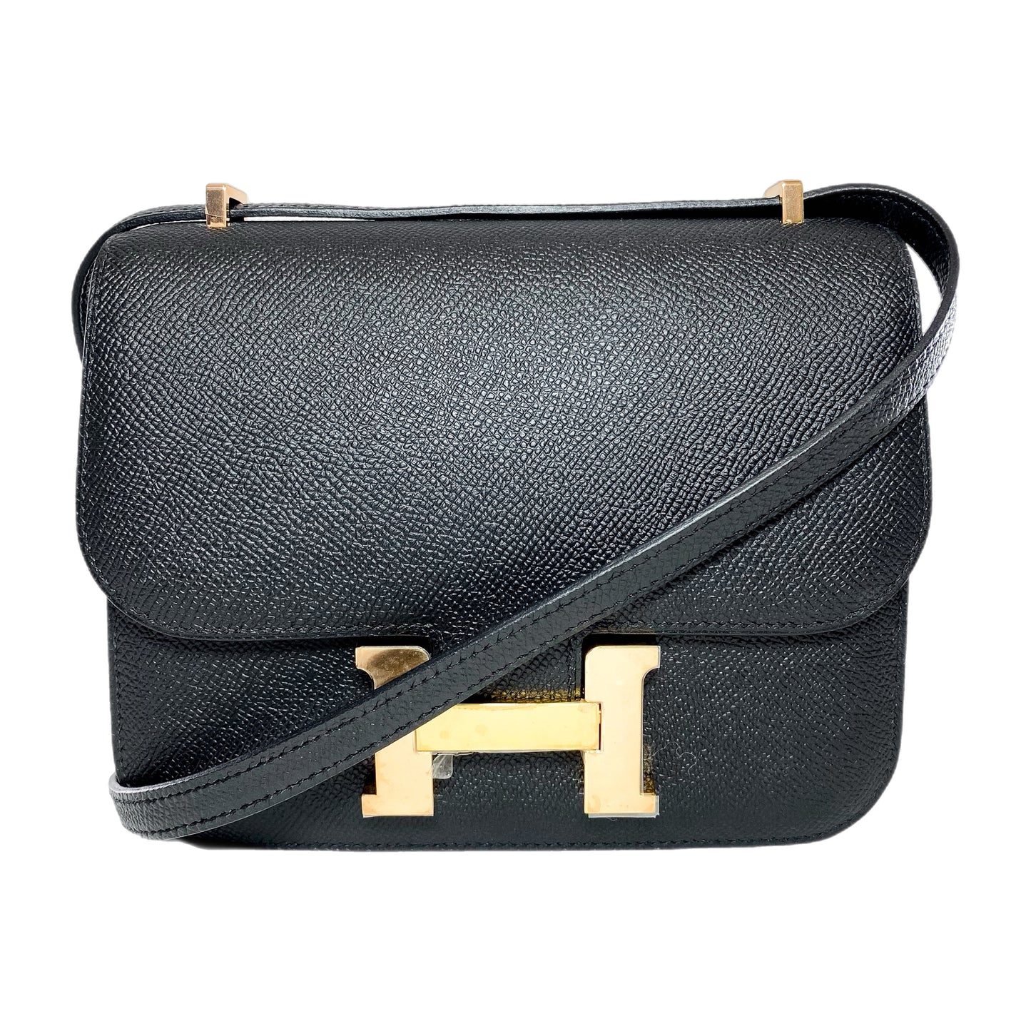 Hermes Constance 18 Black Epsom Rose Gold Hardware
