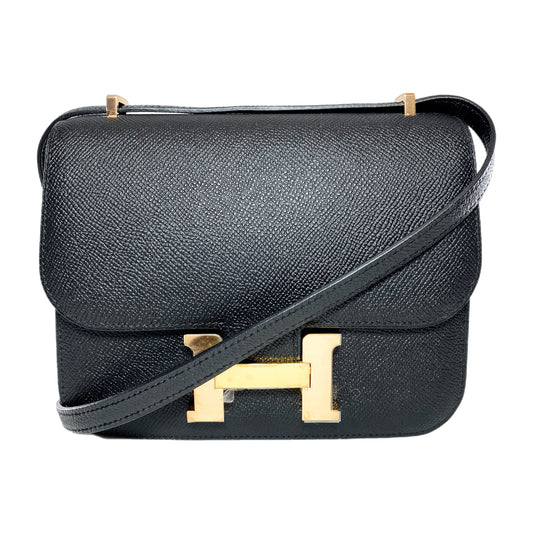 Hermes Constance 18 Black Epsom Rose Gold Hardware