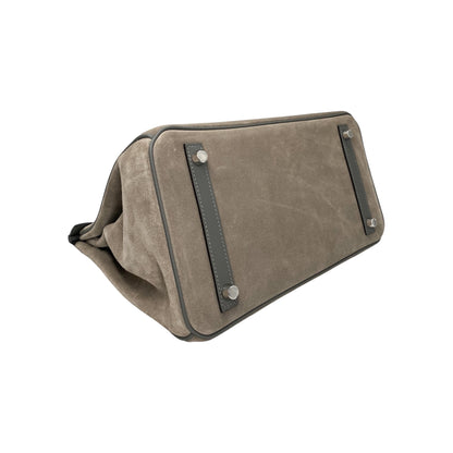 Hermes Birkin 30 Grizzly Gris Meyer Swift Gris Caillou Veau Doblis Palladium Hardware