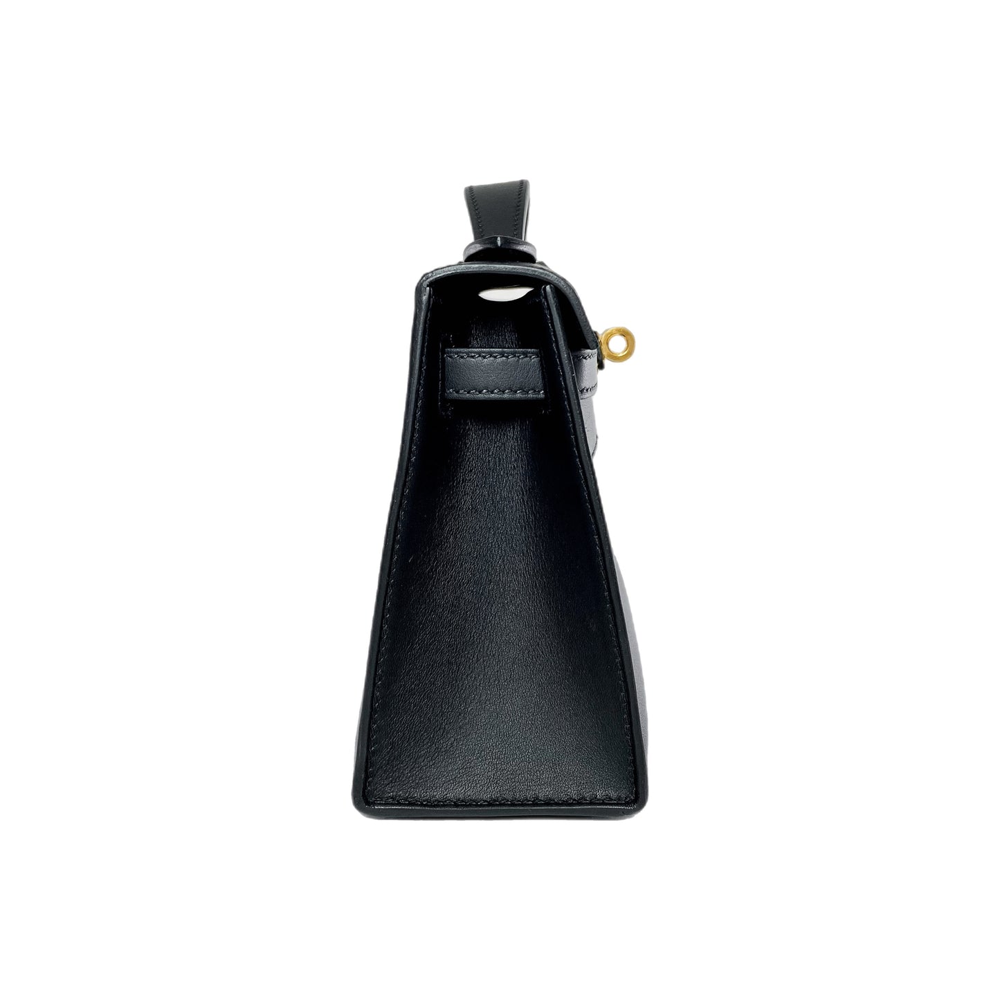 Hermes Kelly Pochette Black Swift Gold Hardware