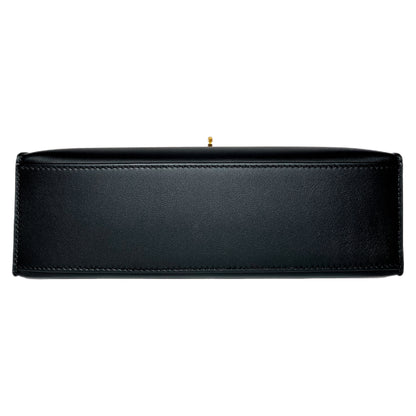Hermes Kelly Pochette Black Swift Gold Hardware