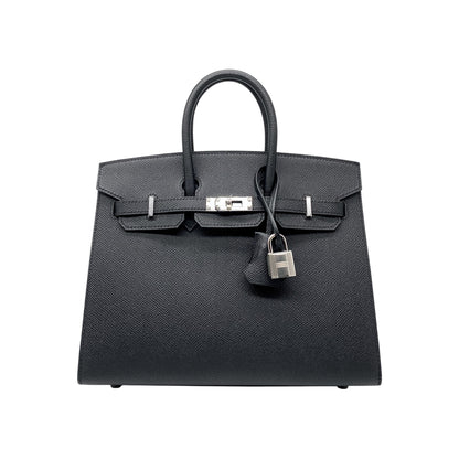 Hermes Birkin 25 Black Epsom Sellier Palladium Hardware