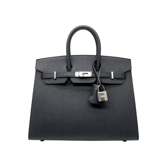 Hermes Birkin 25 Black Epsom Sellier Palladium Hardware