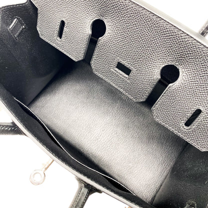 Hermes Birkin 25 Black Epsom Sellier Palladium Hardware
