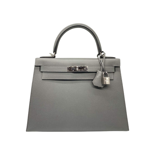 Hermes Kelly 28 Gris Meyer Madame Palladium Hardware