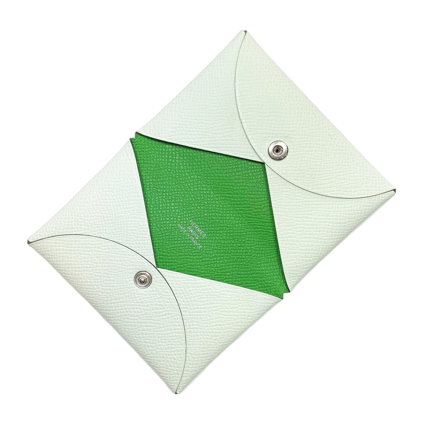 Hermes Vert Fizz Vert Yucca Calvi Card Case