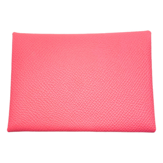 Hermes Rose Azalee Epsom Calvi Duo Card Case