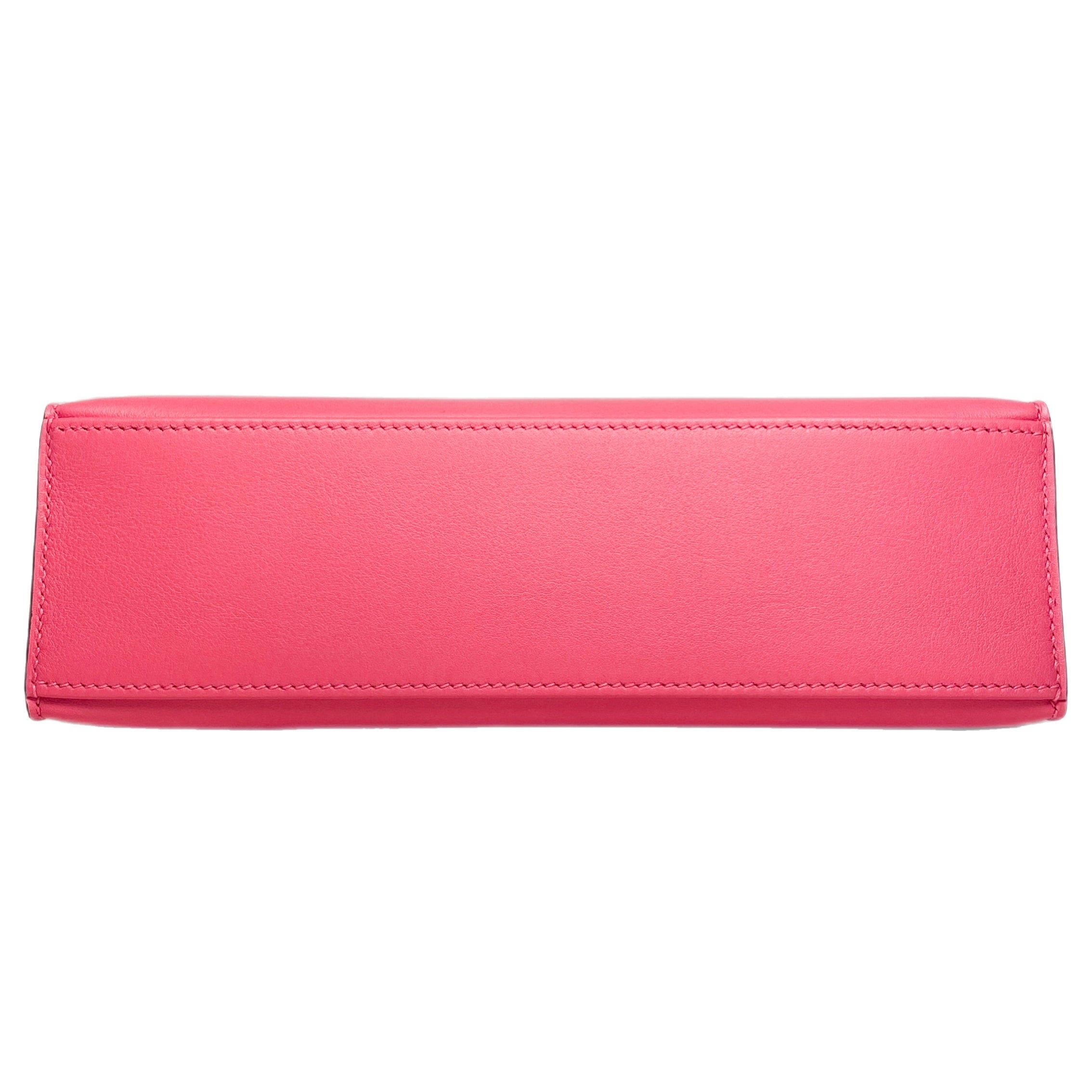 Hermes Rose Azalee Pochette Swift Palladium Hardware