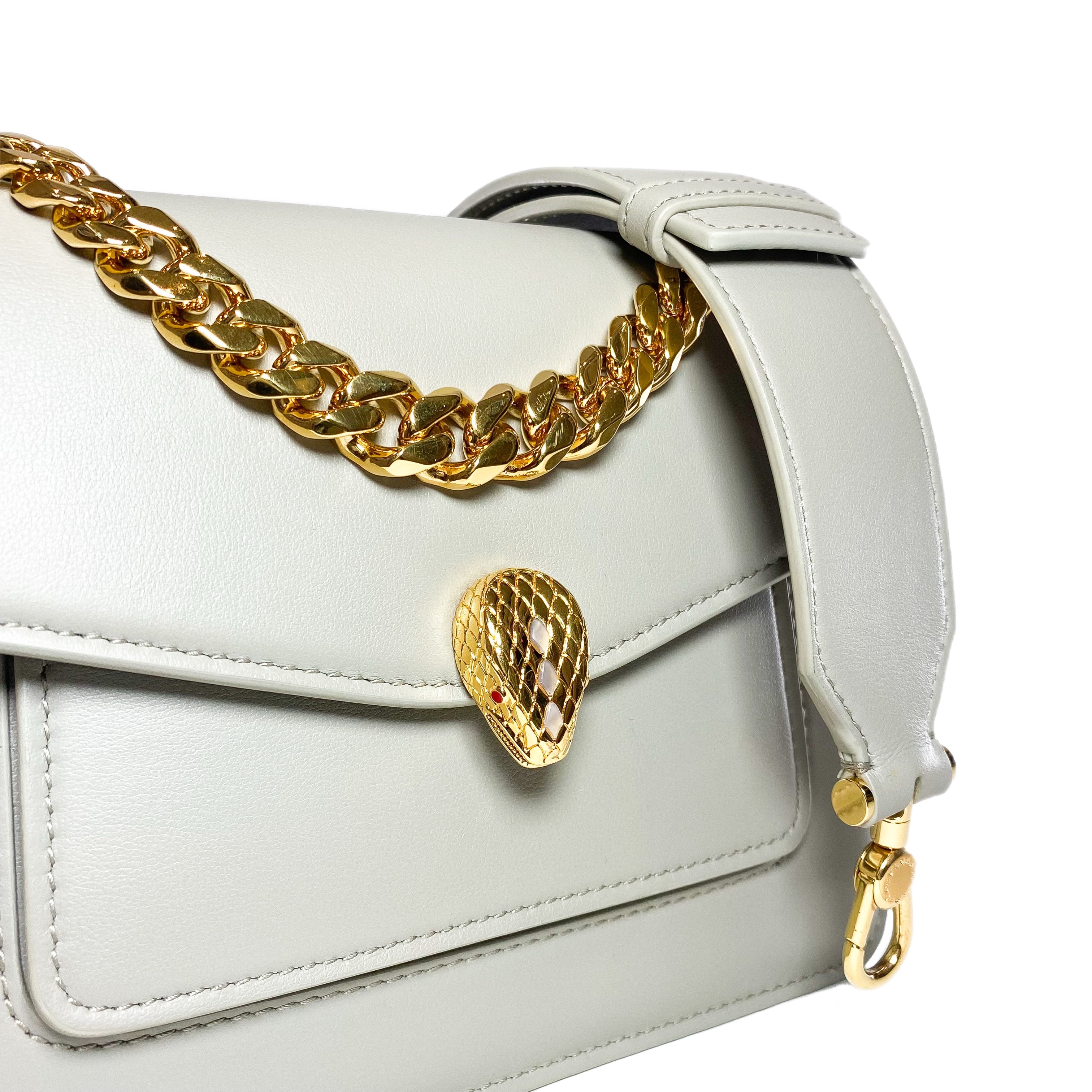 Bulgari Foggy Opal Maxi Chain Serpenti Crossbody Bag