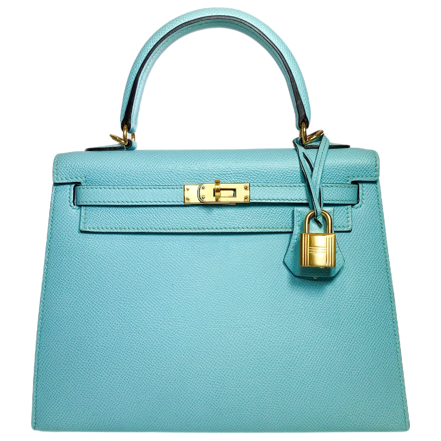 Hermes Kelly 25 Blue Atoll Epsom Gold Hardware