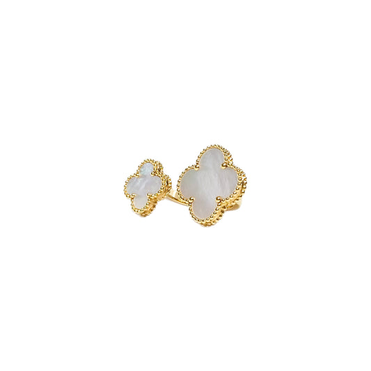 Van Cleef & Arpels 18k Yellow Gold Mother of Pearl Magic Alhambra Between the Finger Ring