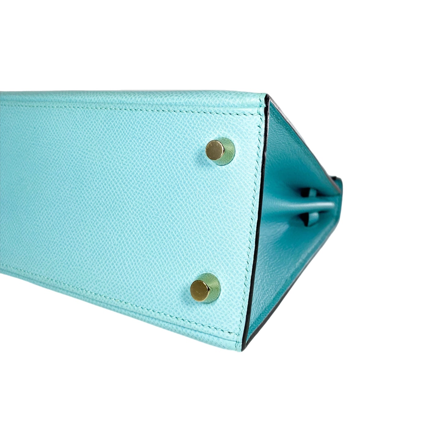 Hermes Kelly 25 Blue Atoll Epsom Gold Hardware