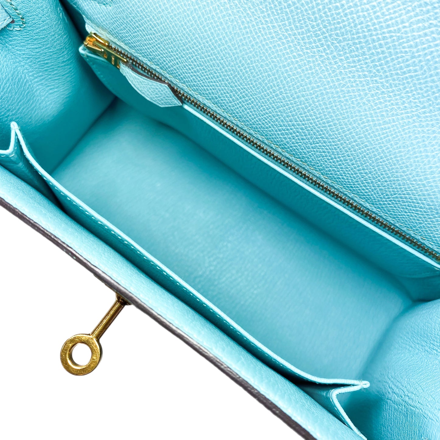 Hermes Kelly 25 Blue Atoll Epsom Gold Hardware