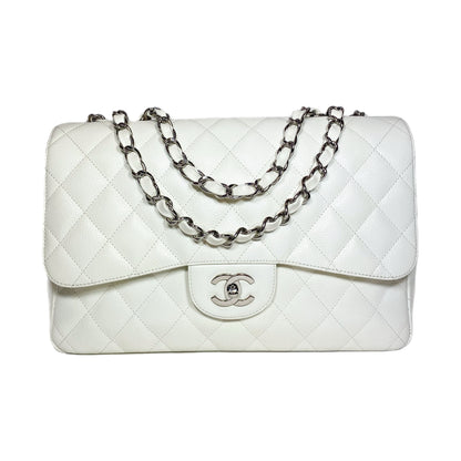 Chanel Off White Jumbo Single Flap Bag
