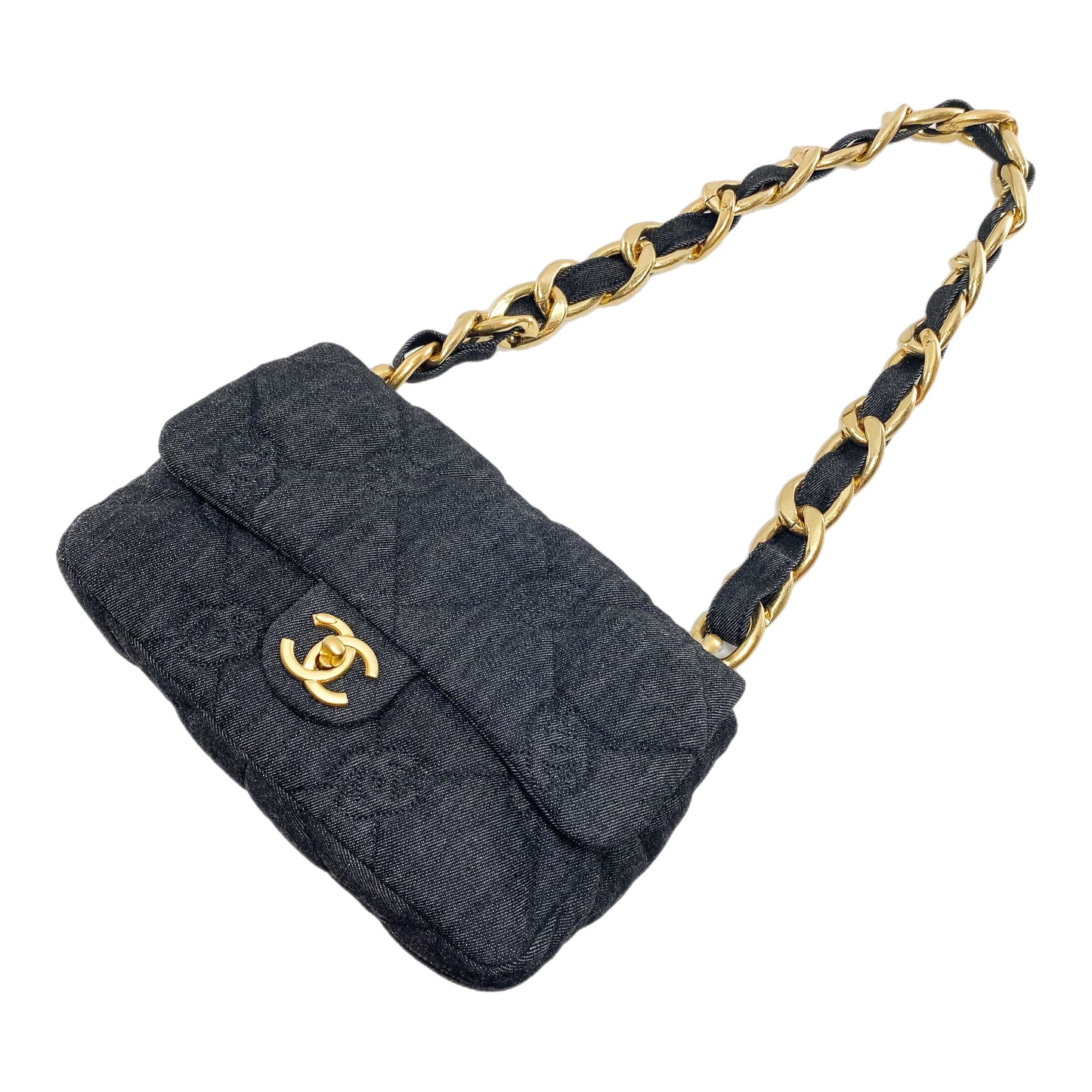 Chanel Black Denim Funky Town Flap Bag