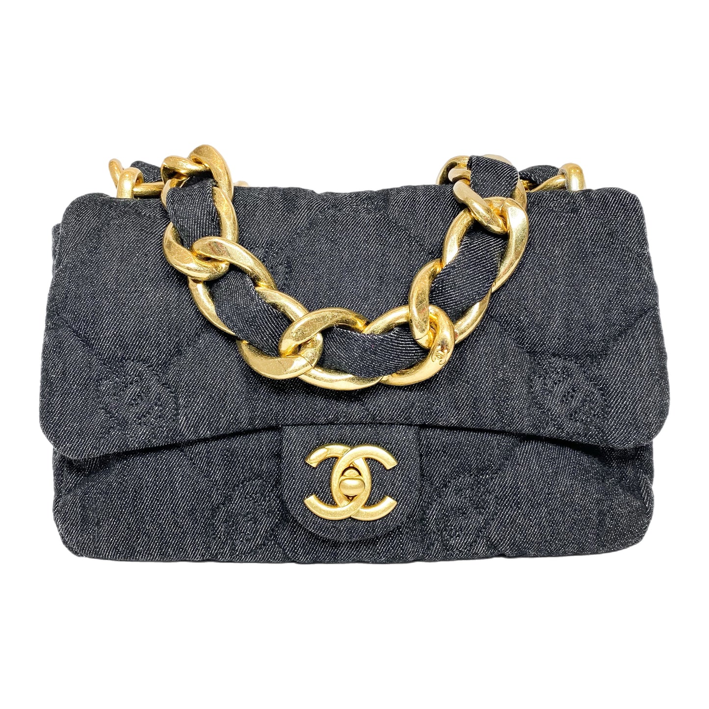 Chanel Black Denim Funky Town Flap Bag