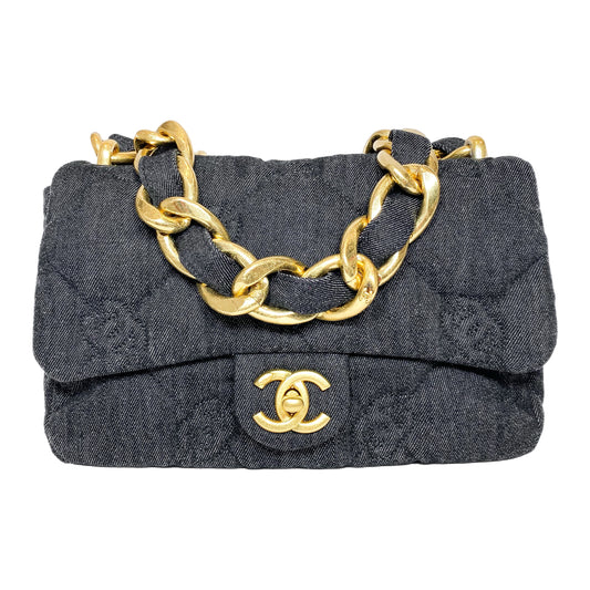Chanel Black Denim Funky Town Flap Bag