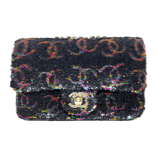 Chanel Multicolor CC Logo Sequin Flap Bag