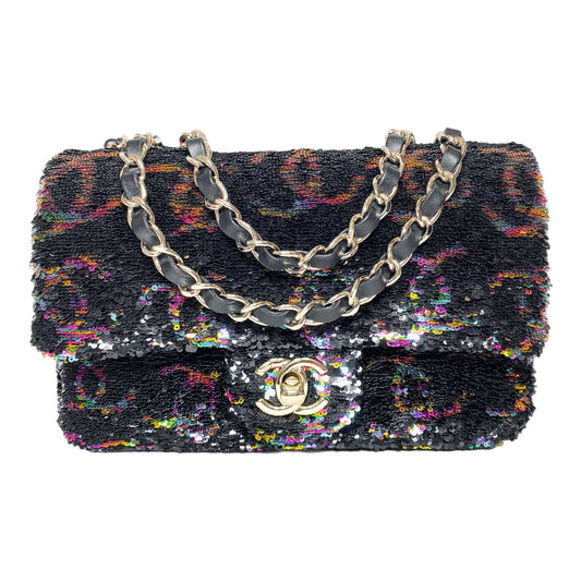 Chanel Multicolor CC Logo Sequin Flap Bag