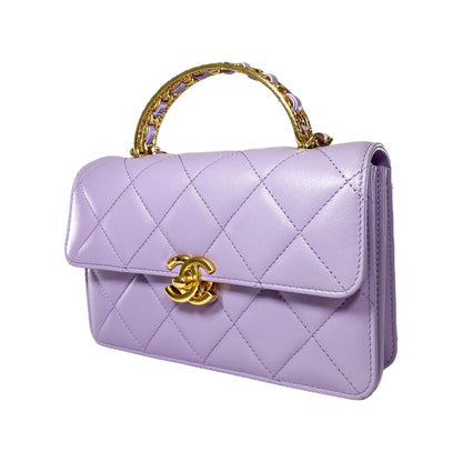 Chanel Light Purple Mini Top Handle Flap Bag