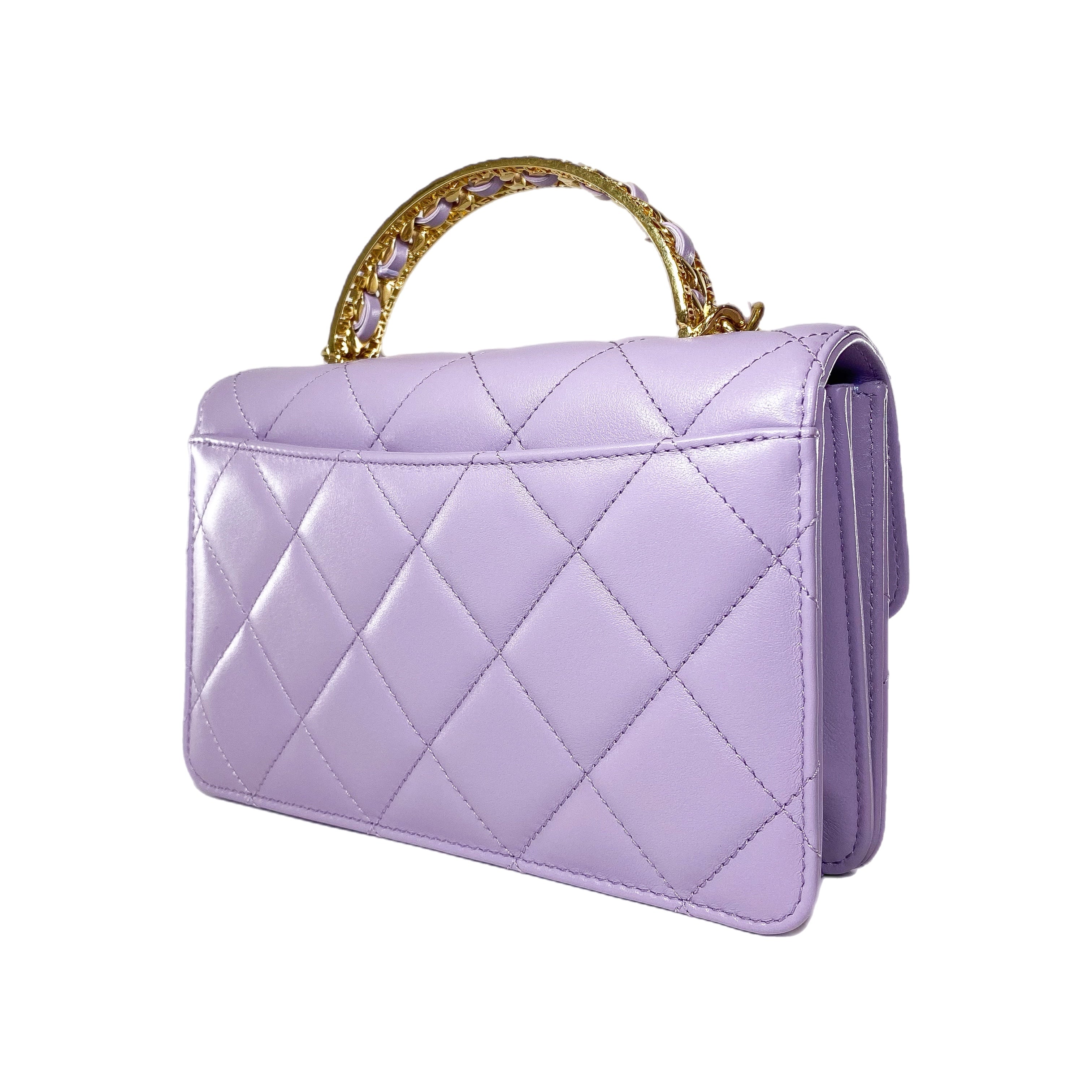 Chanel Light Purple Mini Top Handle Flap Bag