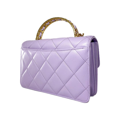 Chanel Light Purple Mini Top Handle Flap Bag