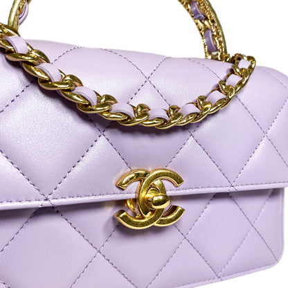 Chanel Light Purple Mini Top Handle Flap Bag