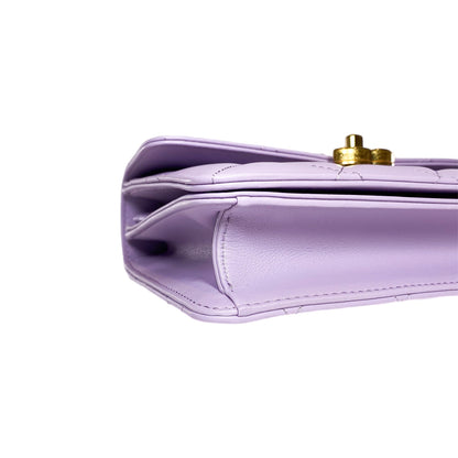 Chanel Light Purple Mini Top Handle Flap Bag