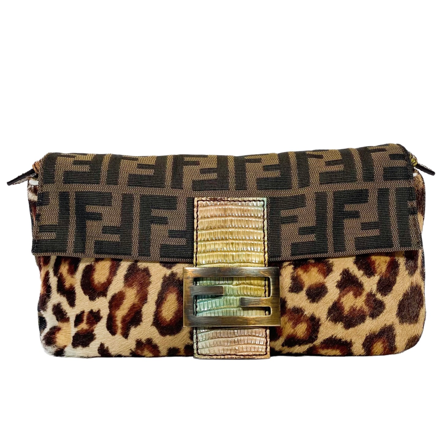 Fendi Zucca Leopard Baguette