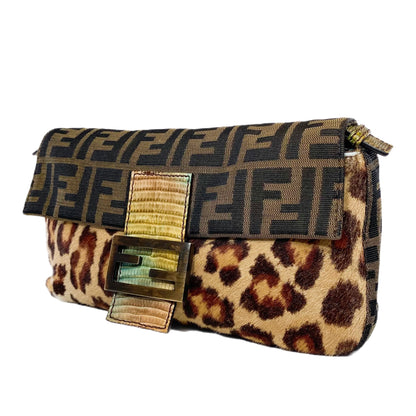 Fendi Zucca Leopard Baguette