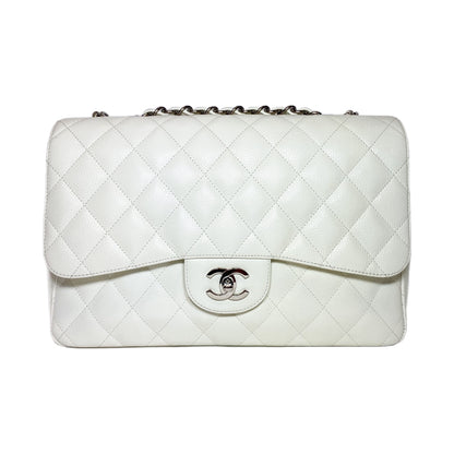 Chanel Off White Jumbo Single Flap Bag